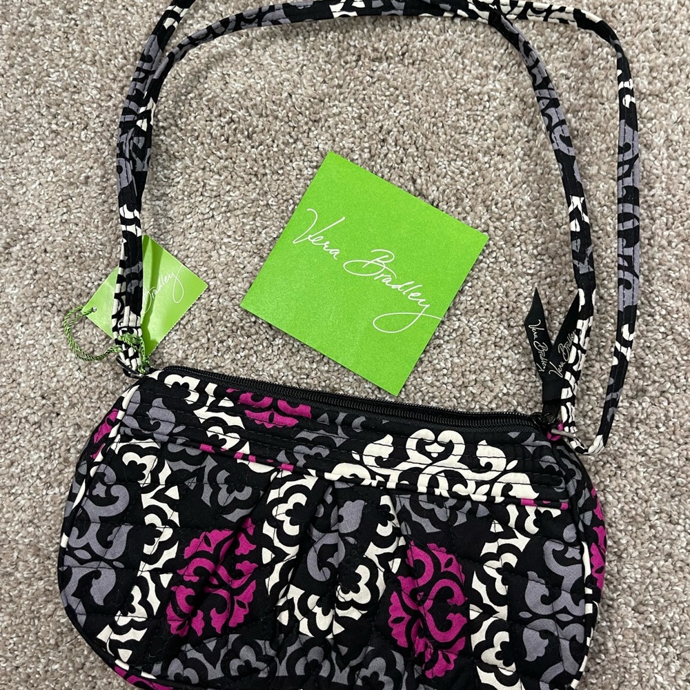 Vera Bradley Black and Pink Patterned Shoulder Bag
“Frannie Canterbury Magenta”